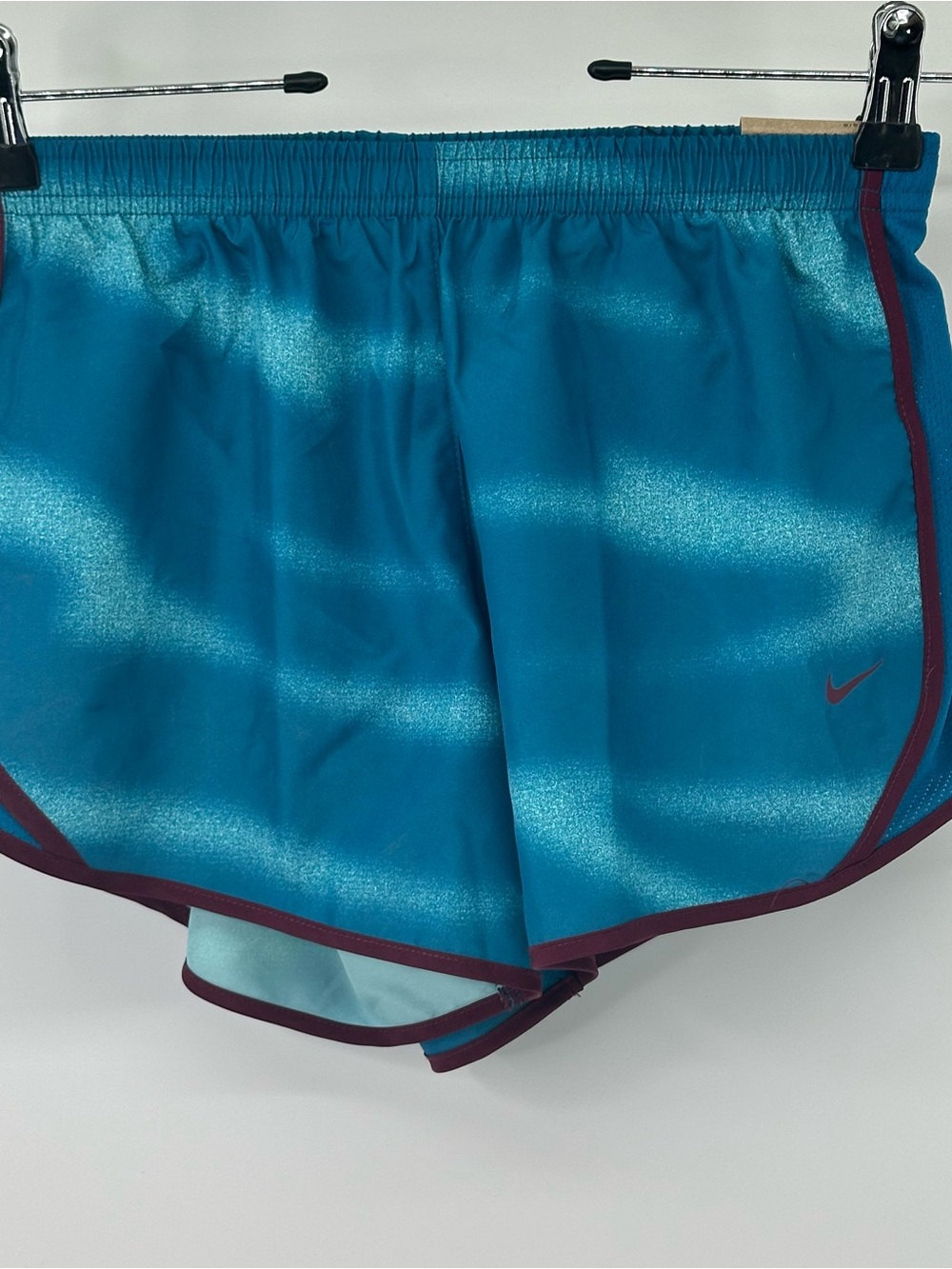 Nike Women’s Teal Athletic Shorts with Burgundy Trim